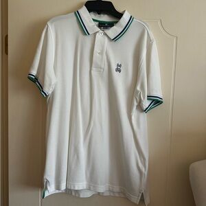 Psycho Bunny White and green polo shirt